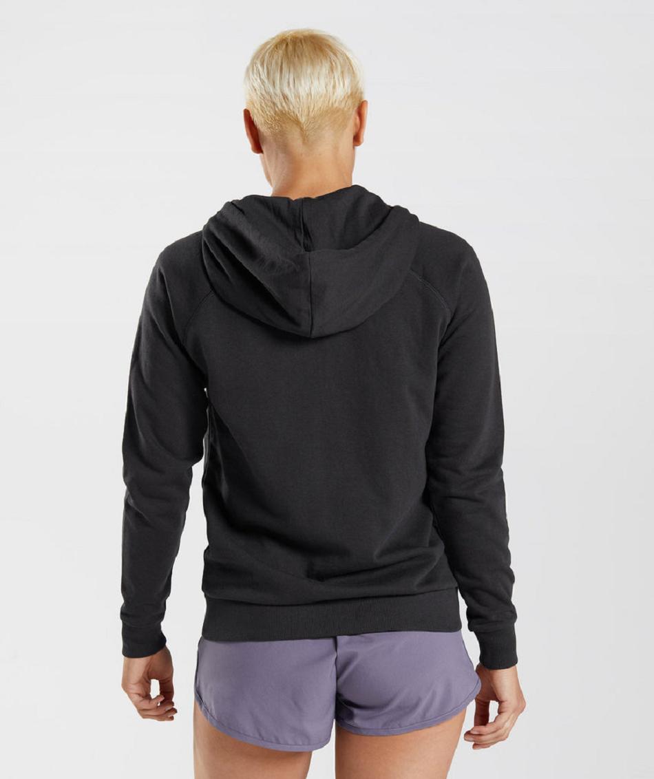 Sudadera Con Capucha Gymshark Entrenamiento Zip Mujer Negras | CO 2032ZUT